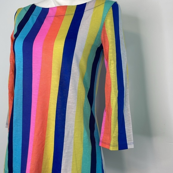 Lily Pulitzer Waverly Top in Multi Sun Stripe/Rainbow Stripe. Size XS - Picture 5 of 13